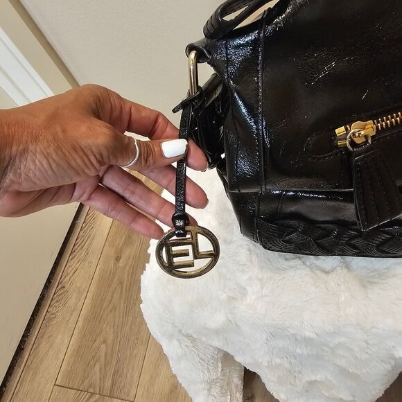 Elliott Lucca Black Leather Hobo Bag with Braid Accents - Picture 8 of 11